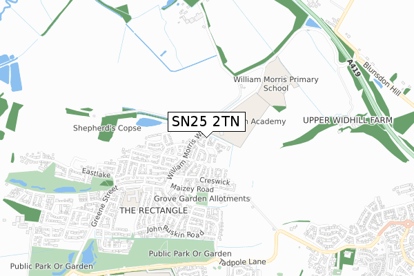 SN25 2TN map - small scale - OS Open Zoomstack (Ordnance Survey)