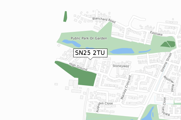 SN25 2TU map - large scale - OS Open Zoomstack (Ordnance Survey)