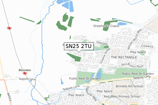 SN25 2TU map - small scale - OS Open Zoomstack (Ordnance Survey) SN25 2TU map - small scale - OS Open Zoomstack (Ordnance Survey)