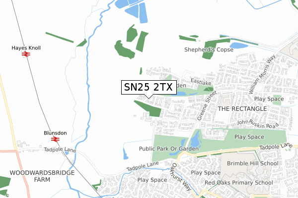 SN25 2TX map - small scale - OS Open Zoomstack (Ordnance Survey) SN25 2TX map - small scale - OS Open Zoomstack (Ordnance Survey)
