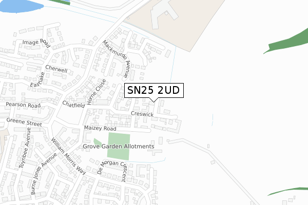 SN25 2UD map - large scale - OS Open Zoomstack (Ordnance Survey)