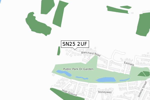 SN25 2UF map - large scale - OS Open Zoomstack (Ordnance Survey)