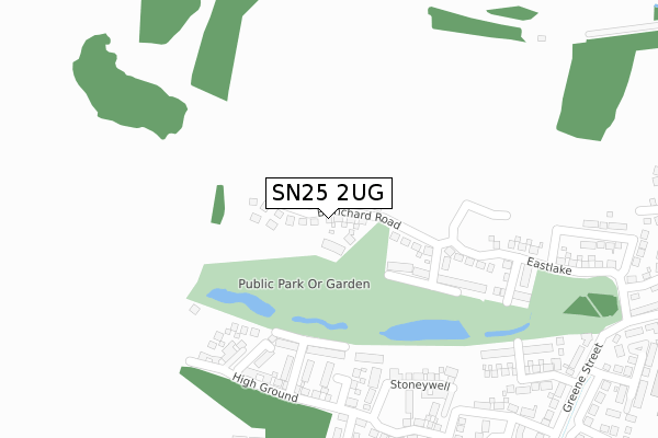 SN25 2UG map - large scale - OS Open Zoomstack (Ordnance Survey)
