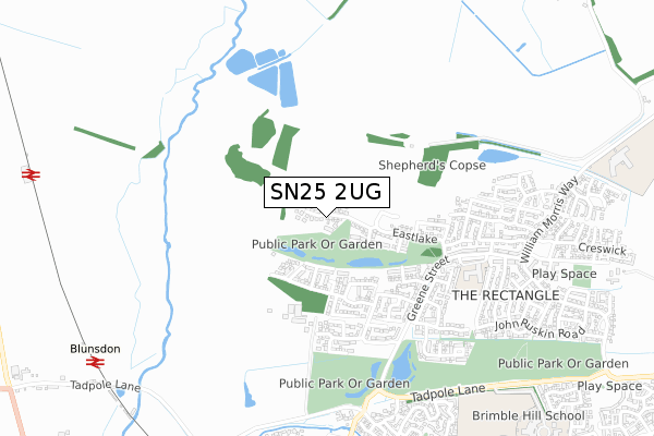 SN25 2UG map - small scale - OS Open Zoomstack (Ordnance Survey)