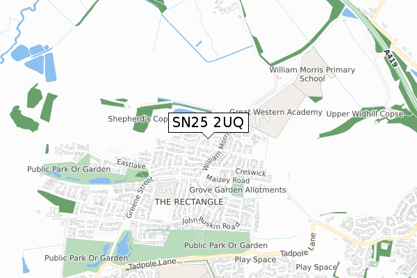 SN25 2UQ map - small scale - OS Open Zoomstack (Ordnance Survey)