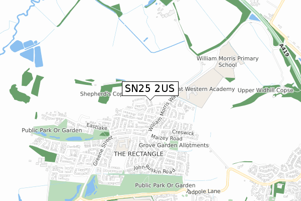 SN25 2US map - small scale - OS Open Zoomstack (Ordnance Survey)