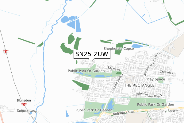 SN25 2UW map - small scale - OS Open Zoomstack (Ordnance Survey)