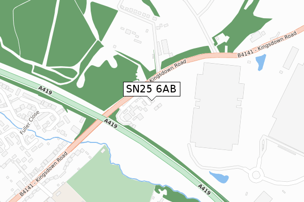 SN25 6AB map - large scale - OS Open Zoomstack (Ordnance Survey)