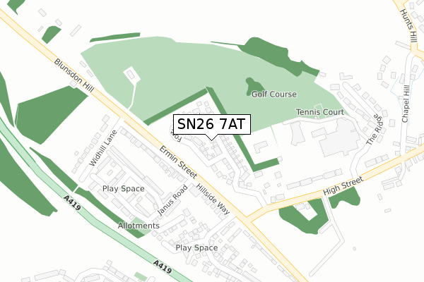 SN26 7AT map - large scale - OS Open Zoomstack (Ordnance Survey)