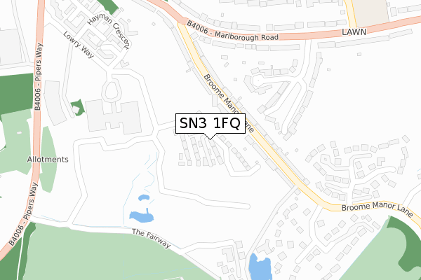 SN3 1FQ map - large scale - OS Open Zoomstack (Ordnance Survey)