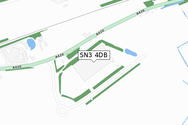 SN3 4DB map - large scale - OS Open Zoomstack (Ordnance Survey)