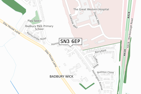 SN3 6EP map - large scale - OS Open Zoomstack (Ordnance Survey) SN3 6EP map - large scale - OS Open Zoomstack (Ordnance Survey)
