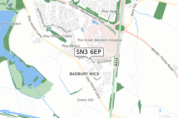 SN3 6EP map - small scale - OS Open Zoomstack (Ordnance Survey) SN3 6EP map - small scale - OS Open Zoomstack (Ordnance Survey)