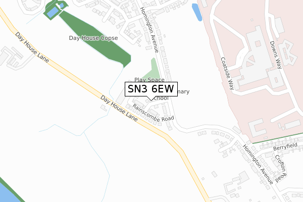 SN3 6EW map - large scale - OS Open Zoomstack (Ordnance Survey)