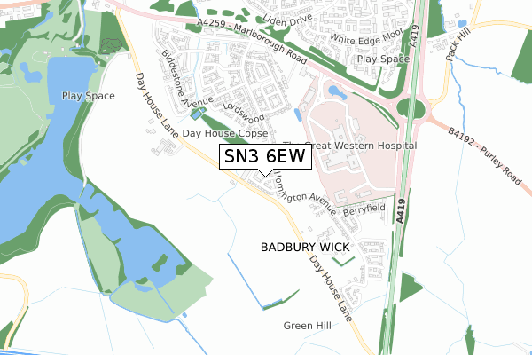 SN3 6EW map - small scale - OS Open Zoomstack (Ordnance Survey) SN3 6EW map - small scale - OS Open Zoomstack (Ordnance Survey)