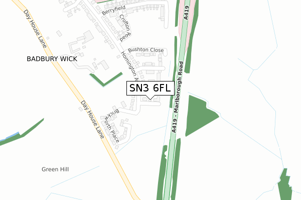 SN3 6FL map - large scale - OS Open Zoomstack (Ordnance Survey) SN3 6FL map - large scale - OS Open Zoomstack (Ordnance Survey)