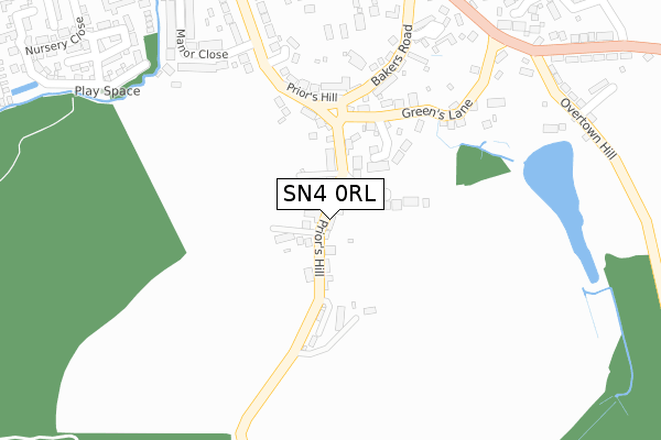 SN4 0RL map - large scale - OS Open Zoomstack (Ordnance Survey)