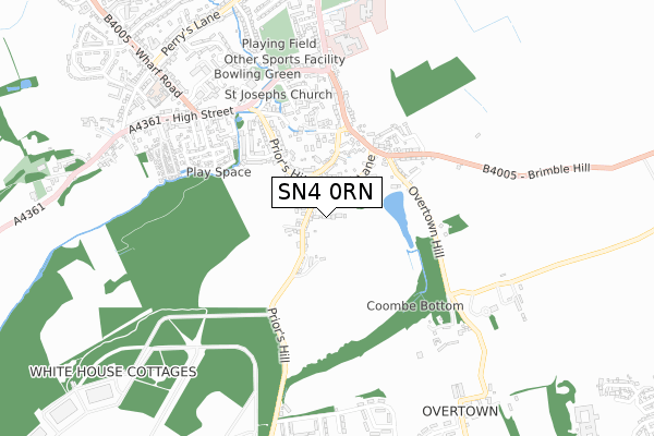 SN4 0RN map - small scale - OS Open Zoomstack (Ordnance Survey)