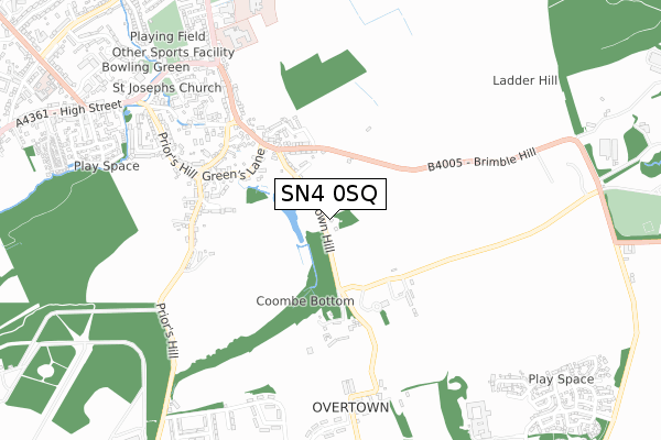 SN4 0SQ map - small scale - OS Open Zoomstack (Ordnance Survey)
