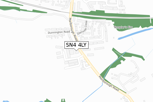 SN4 4LY map - large scale - OS Open Zoomstack (Ordnance Survey)