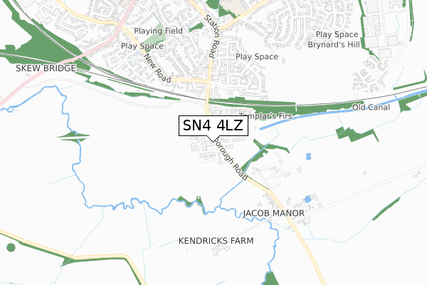 SN4 4LZ map - small scale - OS Open Zoomstack (Ordnance Survey)