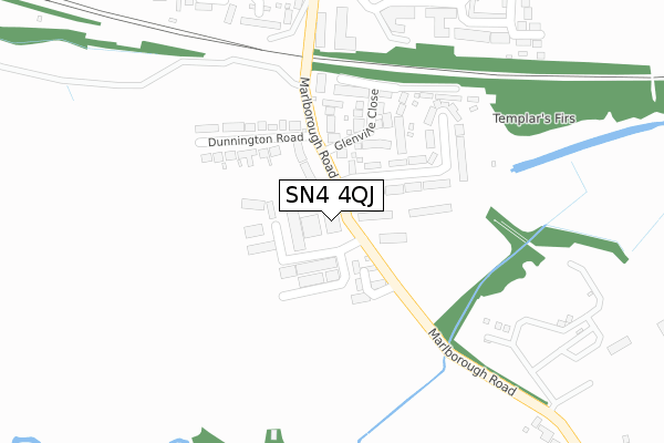 SN4 4QJ map - large scale - OS Open Zoomstack (Ordnance Survey)