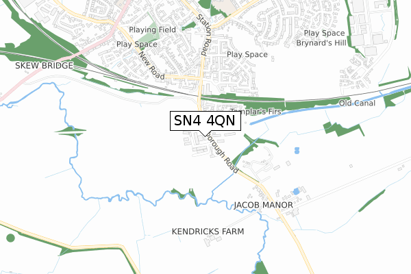 SN4 4QN map - small scale - OS Open Zoomstack (Ordnance Survey)