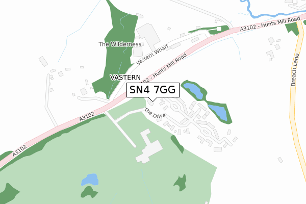 SN4 7GG map - large scale - OS Open Zoomstack (Ordnance Survey) SN4 7GG map - large scale - OS Open Zoomstack (Ordnance Survey)