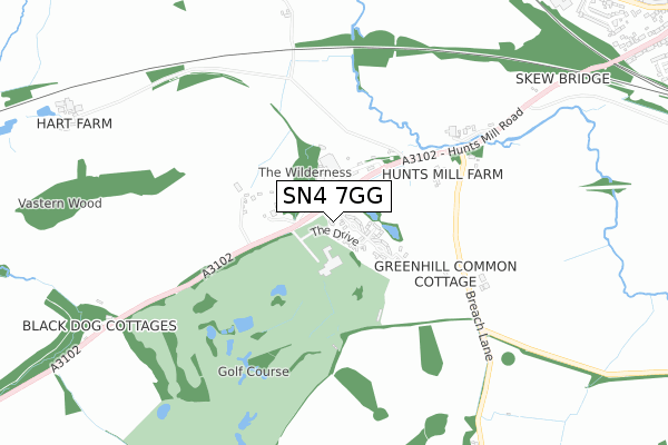 SN4 7GG map - small scale - OS Open Zoomstack (Ordnance Survey)