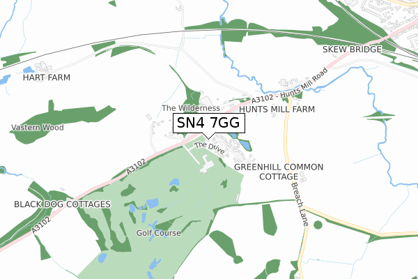 SN4 7GG map - small scale - OS Open Zoomstack (Ordnance Survey) SN4 7GG map - small scale - OS Open Zoomstack (Ordnance Survey)