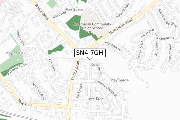 SN4 7GH map - large scale - OS Open Zoomstack (Ordnance Survey)