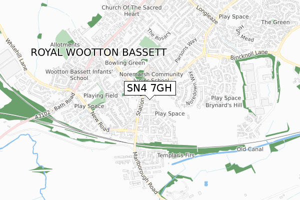 SN4 7GH map - small scale - OS Open Zoomstack (Ordnance Survey) SN4 7GH map - small scale - OS Open Zoomstack (Ordnance Survey)