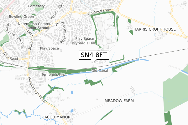 SN4 8FT map - small scale - OS Open Zoomstack (Ordnance Survey) SN4 8FT map - small scale - OS Open Zoomstack (Ordnance Survey)