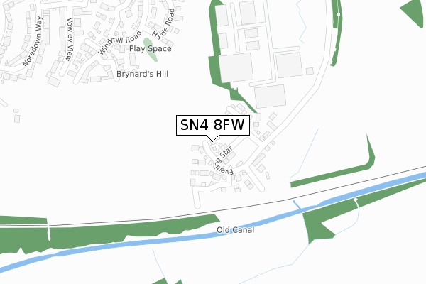 SN4 8FW map - large scale - OS Open Zoomstack (Ordnance Survey)