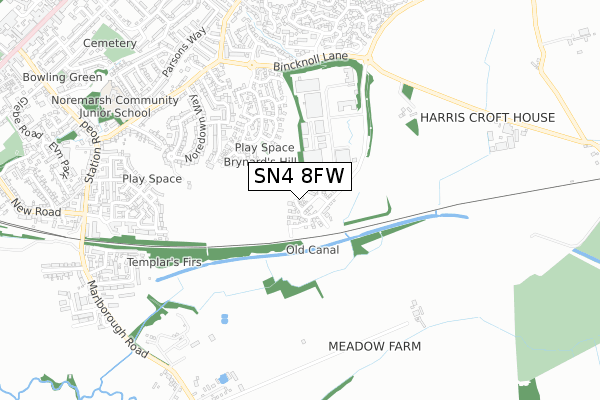 SN4 8FW map - small scale - OS Open Zoomstack (Ordnance Survey) SN4 8FW map - small scale - OS Open Zoomstack (Ordnance Survey)