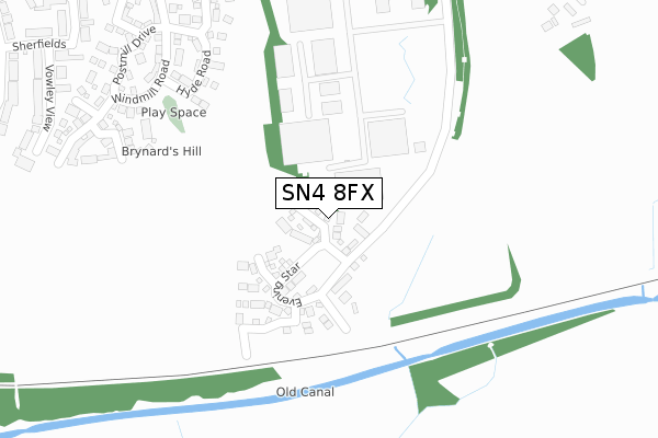 SN4 8FX map - large scale - OS Open Zoomstack (Ordnance Survey) SN4 8FX map - large scale - OS Open Zoomstack (Ordnance Survey)