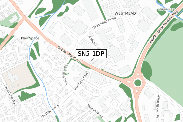 SN5 1DP map - large scale - OS Open Zoomstack (Ordnance Survey)