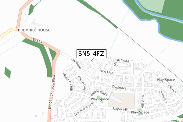 SN5 4FZ map - large scale - OS Open Zoomstack (Ordnance Survey)