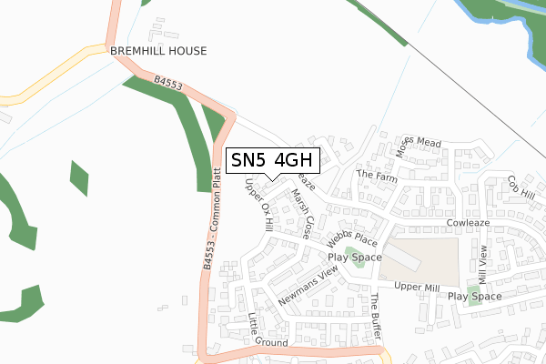 SN5 4GH map - large scale - OS Open Zoomstack (Ordnance Survey)