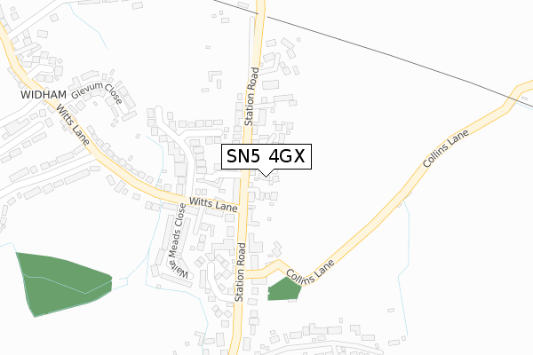 SN5 4GX map - large scale - OS Open Zoomstack (Ordnance Survey)