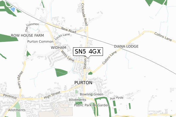 SN5 4GX map - small scale - OS Open Zoomstack (Ordnance Survey)