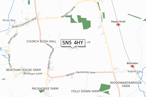 SN5 4HY map - small scale - OS Open Zoomstack (Ordnance Survey)