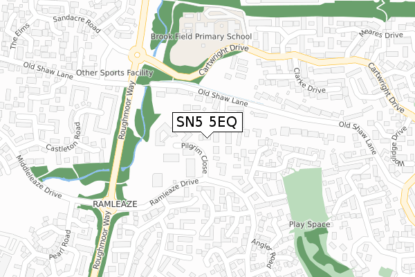 SN5 5EQ map - large scale - OS Open Zoomstack (Ordnance Survey)