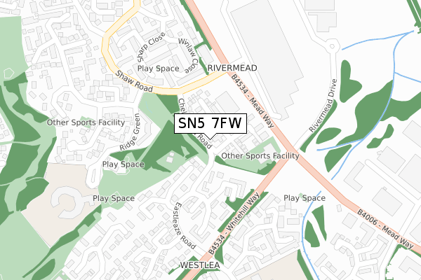 SN5 7FW map - large scale - OS Open Zoomstack (Ordnance Survey) SN5 7FW map - large scale - OS Open Zoomstack (Ordnance Survey)