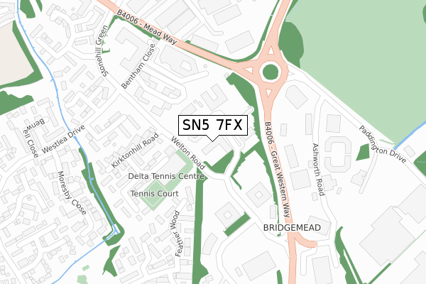 SN5 7FX map - large scale - OS Open Zoomstack (Ordnance Survey)