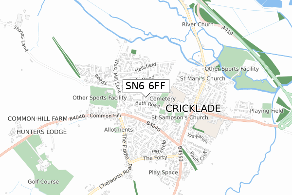 SN6 6FF map - small scale - OS Open Zoomstack (Ordnance Survey)