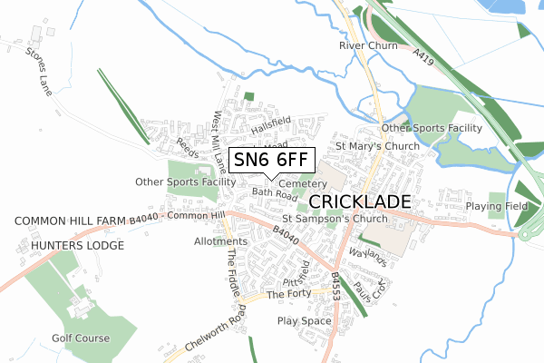 SN6 6FF map - small scale - OS Open Zoomstack (Ordnance Survey) SN6 6FF map - small scale - OS Open Zoomstack (Ordnance Survey)