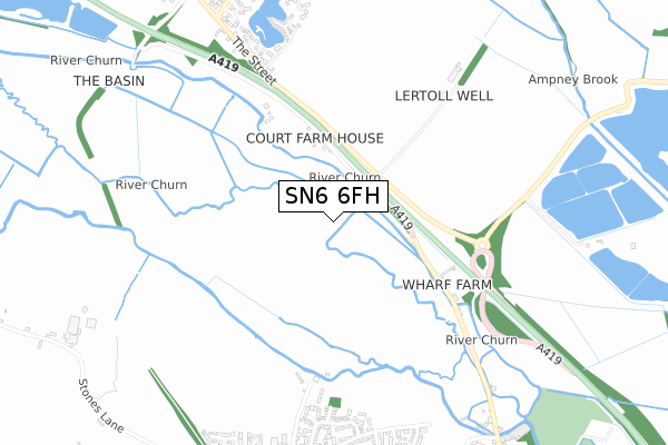 SN6 6FH map - small scale - OS Open Zoomstack (Ordnance Survey)