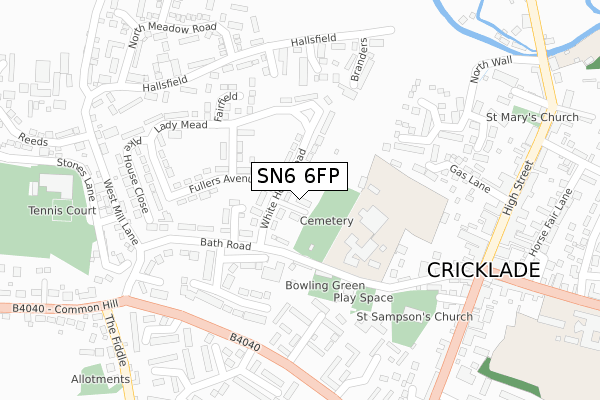 SN6 6FP map - large scale - OS Open Zoomstack (Ordnance Survey)