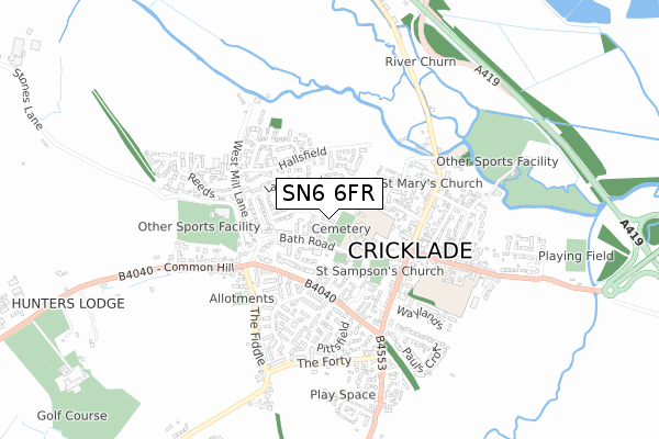 SN6 6FR map - small scale - OS Open Zoomstack (Ordnance Survey) SN6 6FR map - small scale - OS Open Zoomstack (Ordnance Survey)